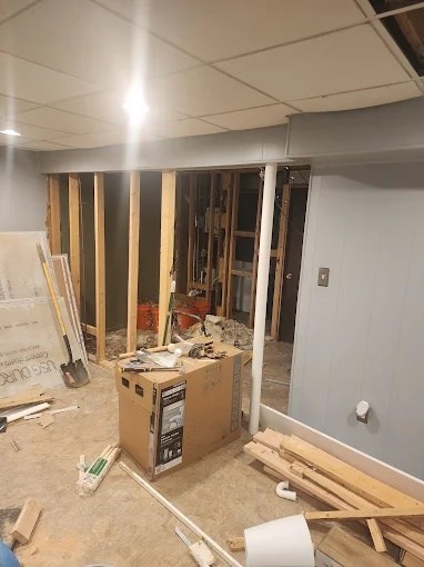 Framing exposed during a room rebuild