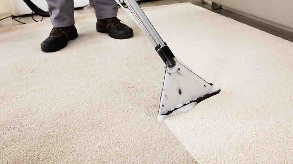 Cleaning equipment at work on a floor